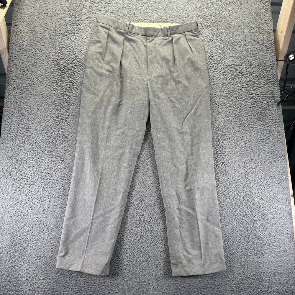 Vintage Polo Ralph Lauren Pant‎ Mens 38x32 Gray Polyester Dress Straight Formal
